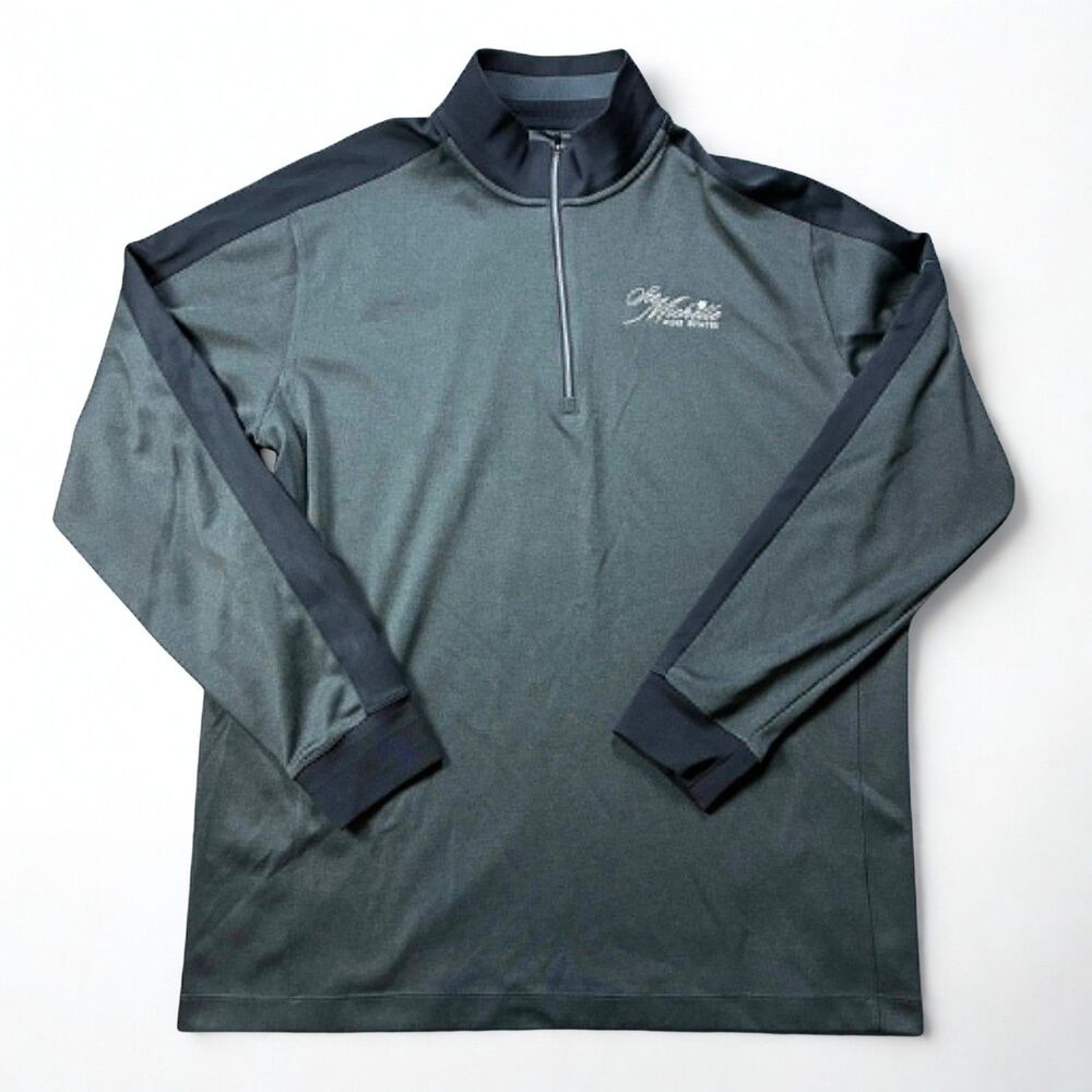 Nike Golf Dri Fit 1/4 Zip Pullover Mens XL Gray Ste Michelle Wine Estates